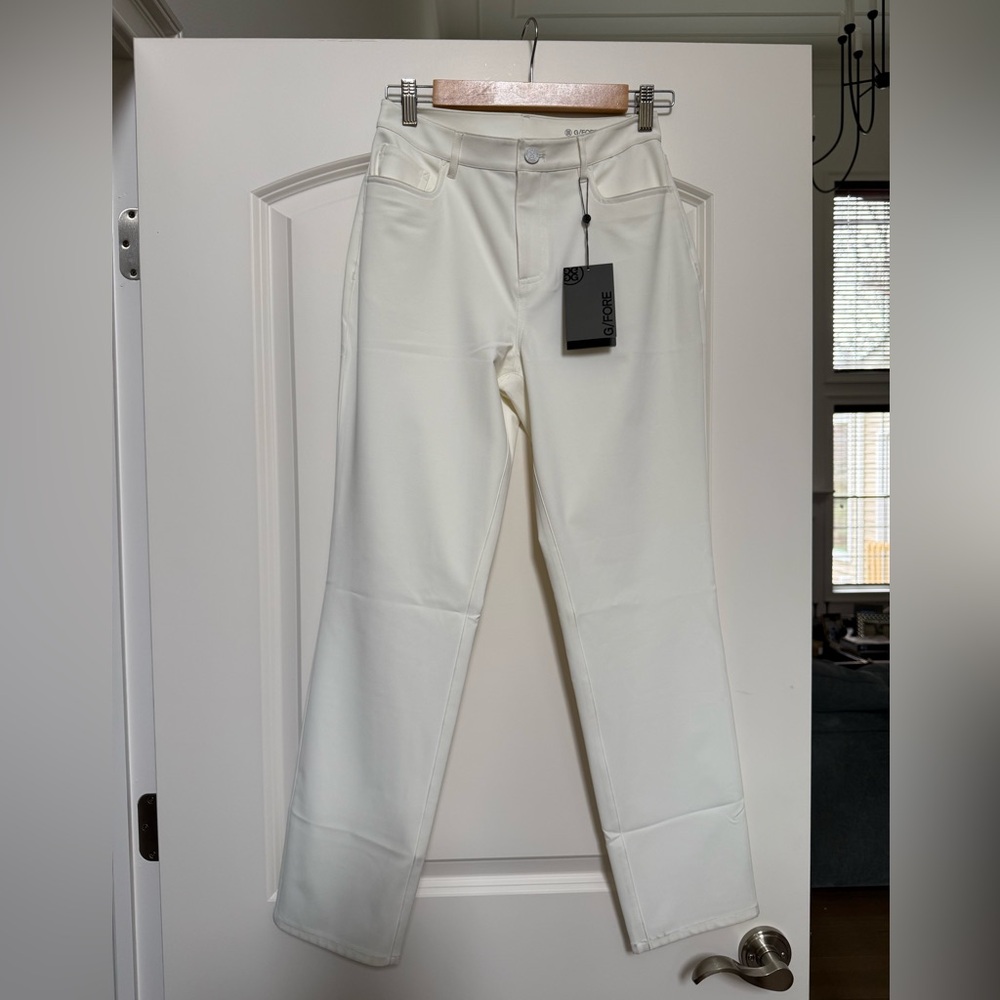 G/FORE NWT Off White Performance Tech Golf Country Club Straight Leg Pants | 2